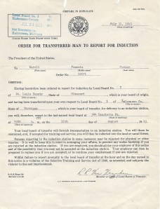 Order for transferred man to report to induction